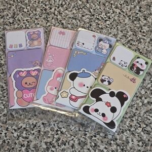 2 Cute Animal Sticky Notes Memo Pad Set
